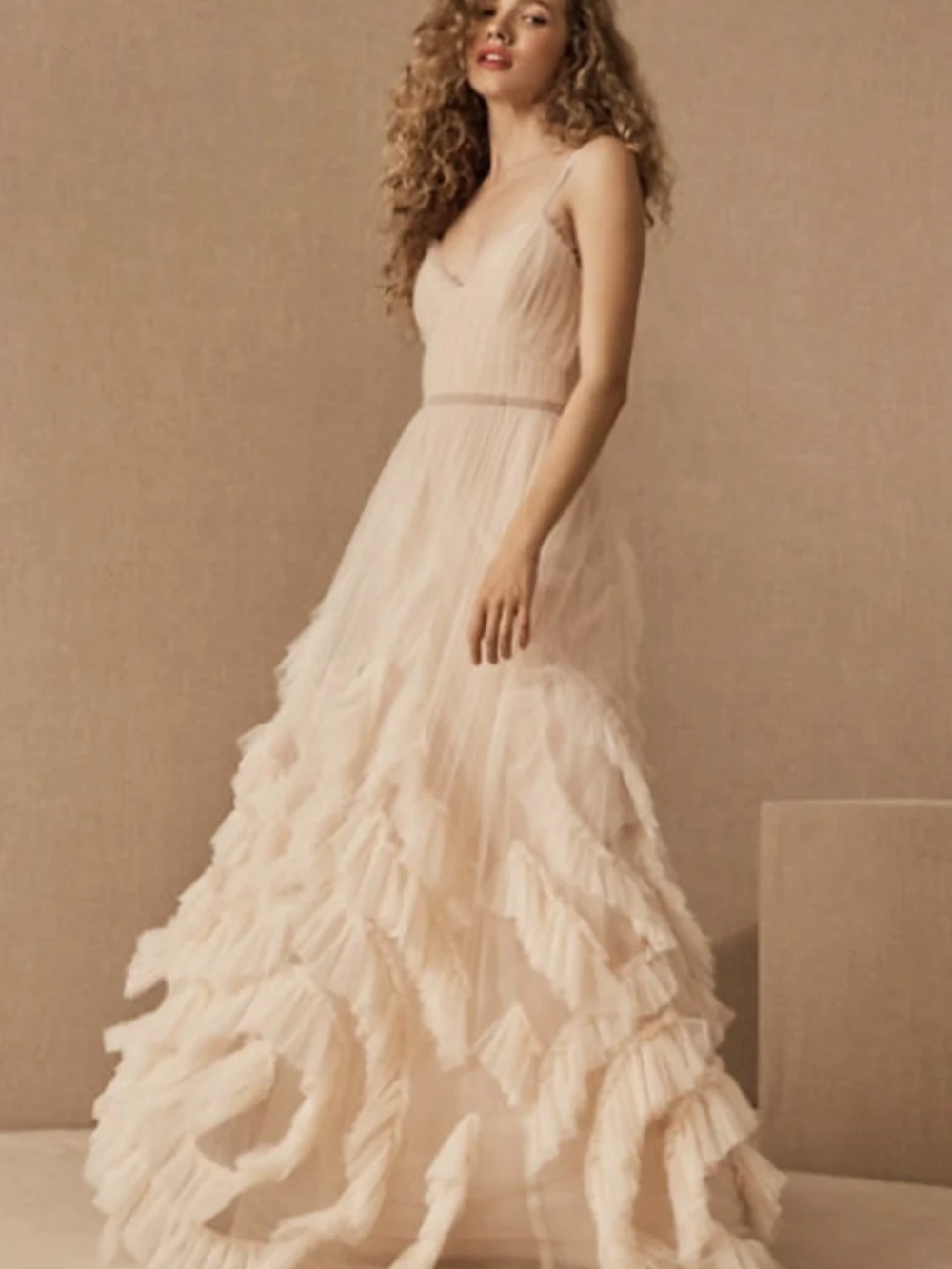 BHLDN Marchesa Notte Greer Gown - Blush - Sz 14